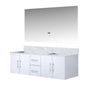 Geneva 60 in. W x 22 in. D Glossy White Double Bath Vanity