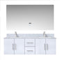 Geneva 60 in. W x 22 in. D Glossy White Double Bath Vanity