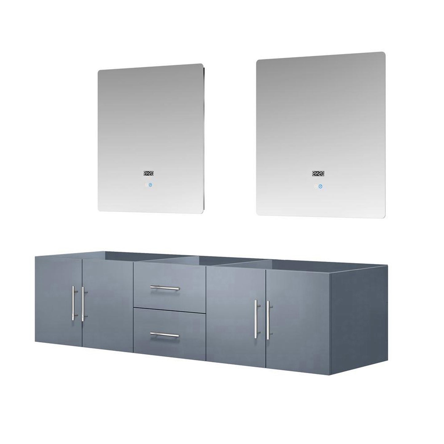 Geneva 72 in. W x 22 in. D Dark Grey Double Bath Vanity