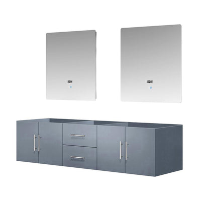 Geneva 72 in. W x 22 in. D Dark Grey Double Bath Vanity