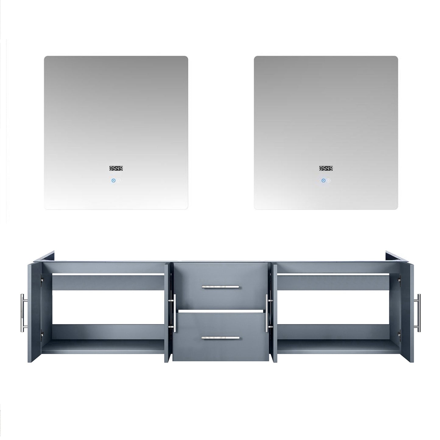Geneva 72 in. W x 22 in. D Dark Grey Double Bath Vanity