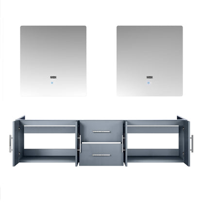 Geneva 72 in. W x 22 in. D Dark Grey Double Bath Vanity