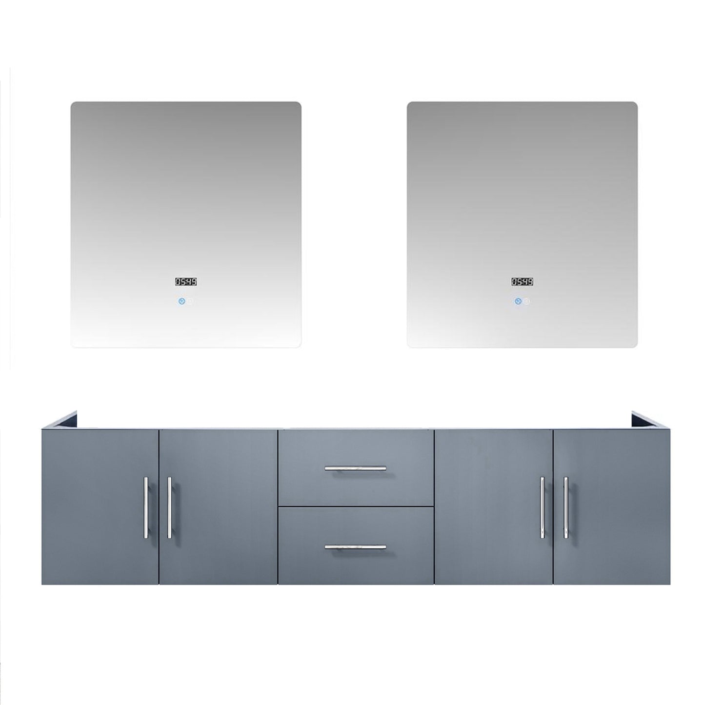 Geneva 72 in. W x 22 in. D Dark Grey Double Bath Vanity