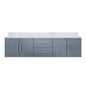 Geneva 72 in. W x 22 in. D Dark Grey Double Bath Vanity