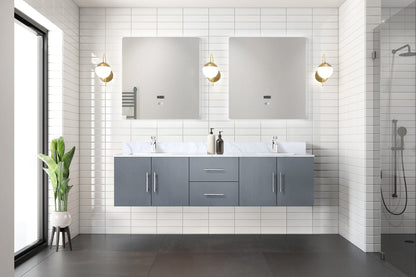 Geneva 72 in. W x 22 in. D Dark Grey Double Bath Vanity
