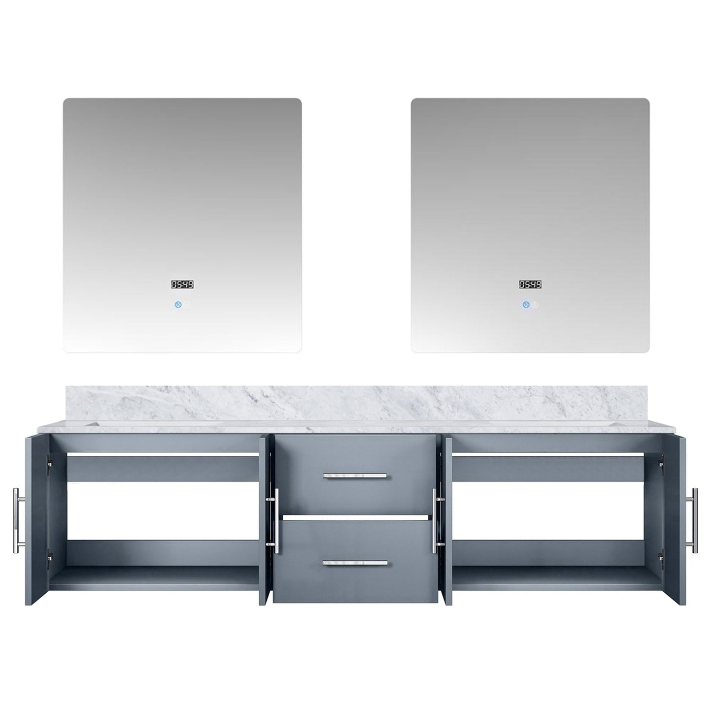 Geneva 72 in. W x 22 in. D Dark Grey Double Bath Vanity