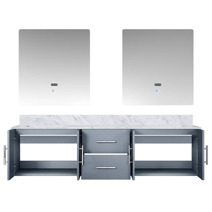 Geneva 72 in. W x 22 in. D Dark Grey Double Bath Vanity