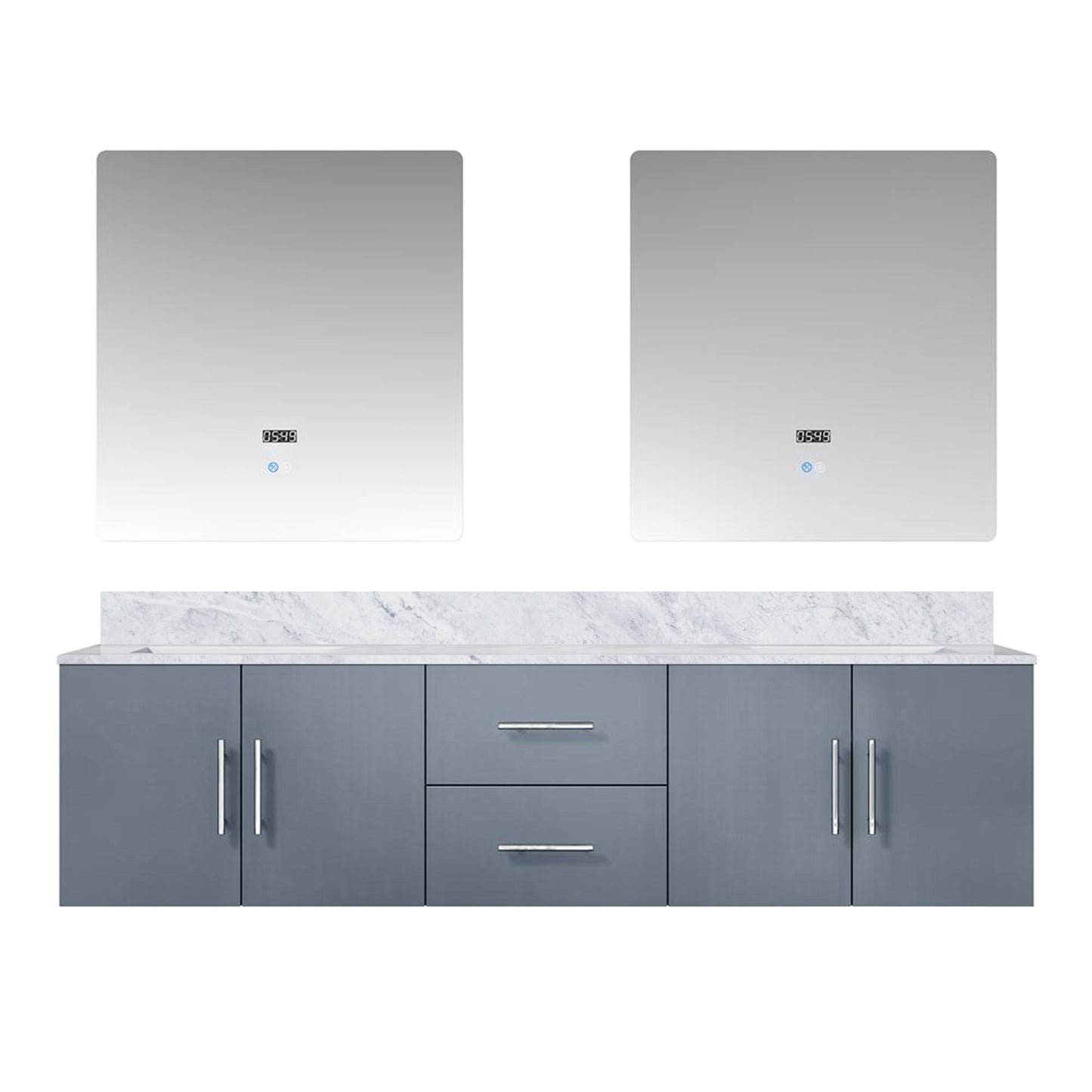 Geneva 72 in. W x 22 in. D Dark Grey Double Bath Vanity