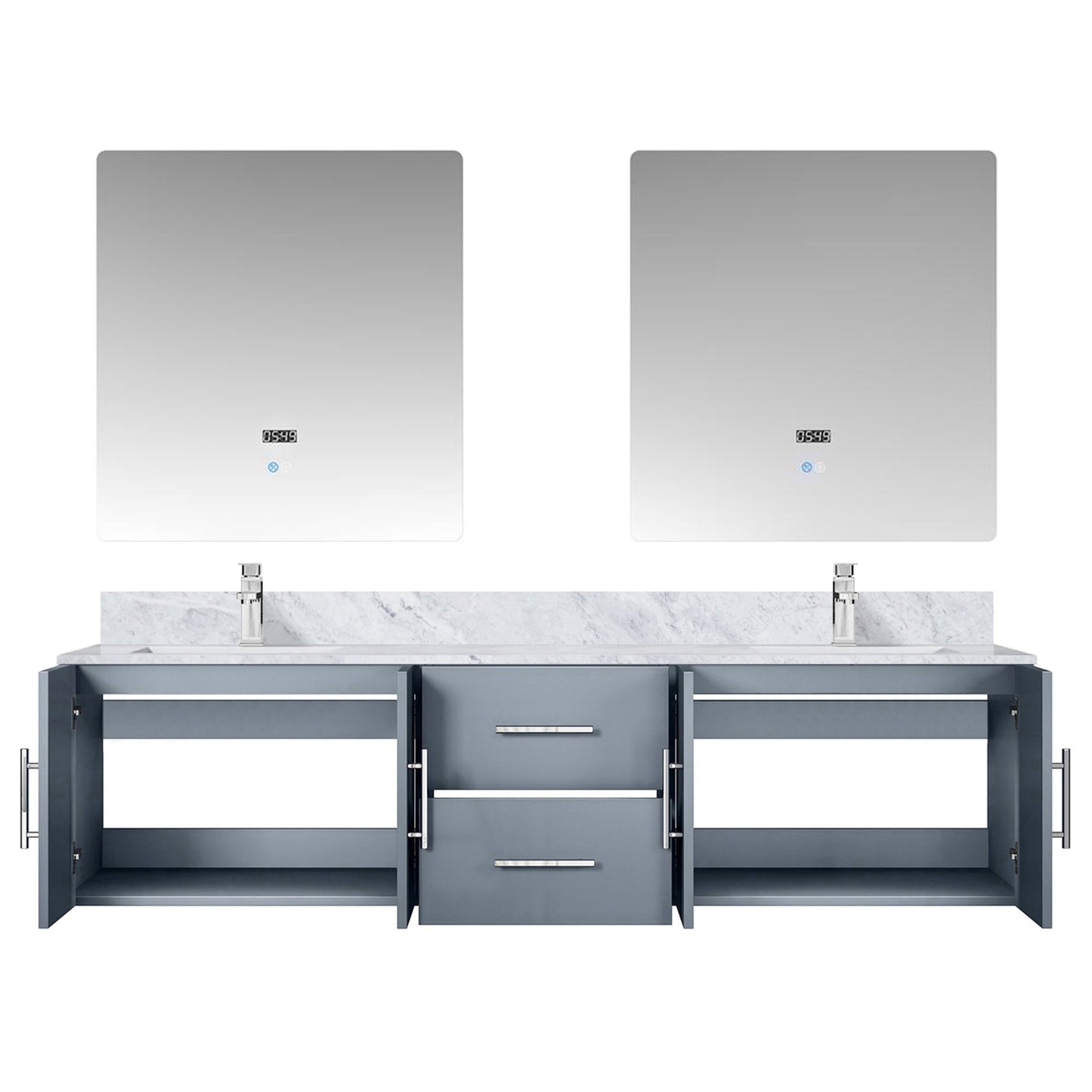 Geneva 72 in. W x 22 in. D Dark Grey Double Bath Vanity
