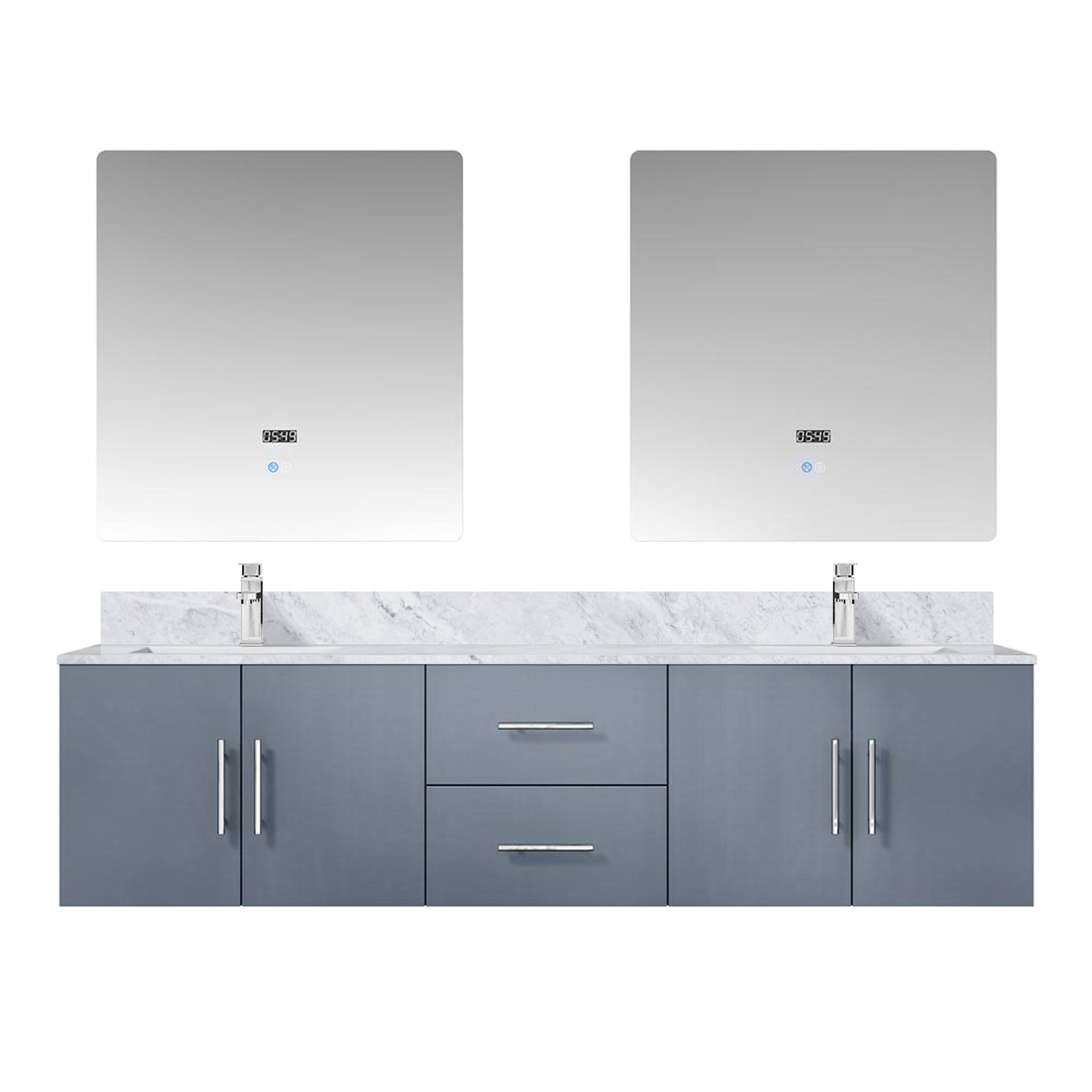 Geneva 72 in. W x 22 in. D Dark Grey Double Bath Vanity