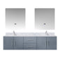 Geneva 72 in. W x 22 in. D Dark Grey Double Bath Vanity