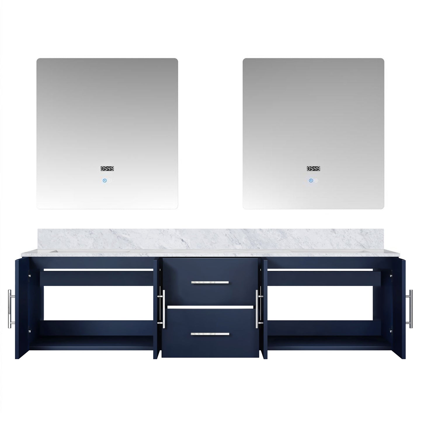 Geneva 72 in. W x 22 in. D Navy Blue Double Bath Vanity