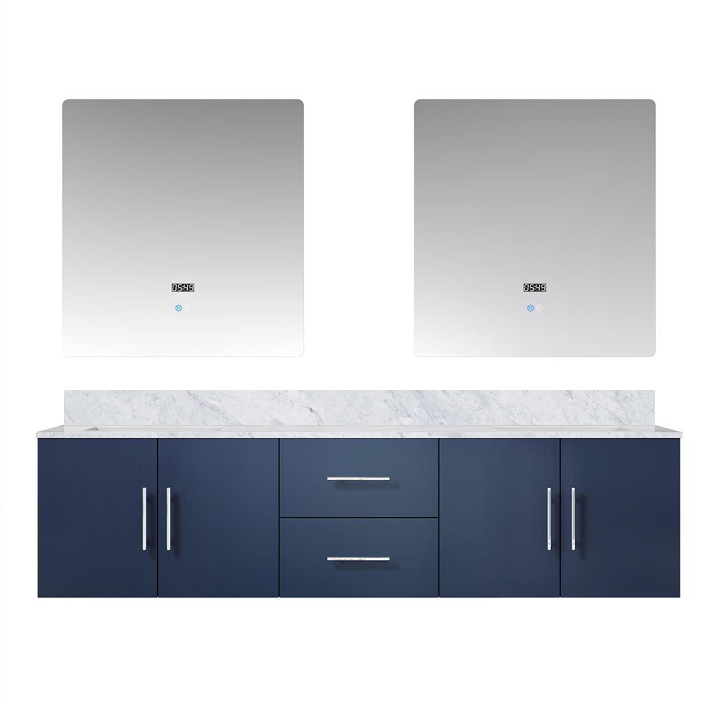 Geneva 72 in. W x 22 in. D Navy Blue Double Bath Vanity