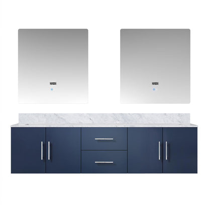 Geneva 72 in. W x 22 in. D Navy Blue Double Bath Vanity