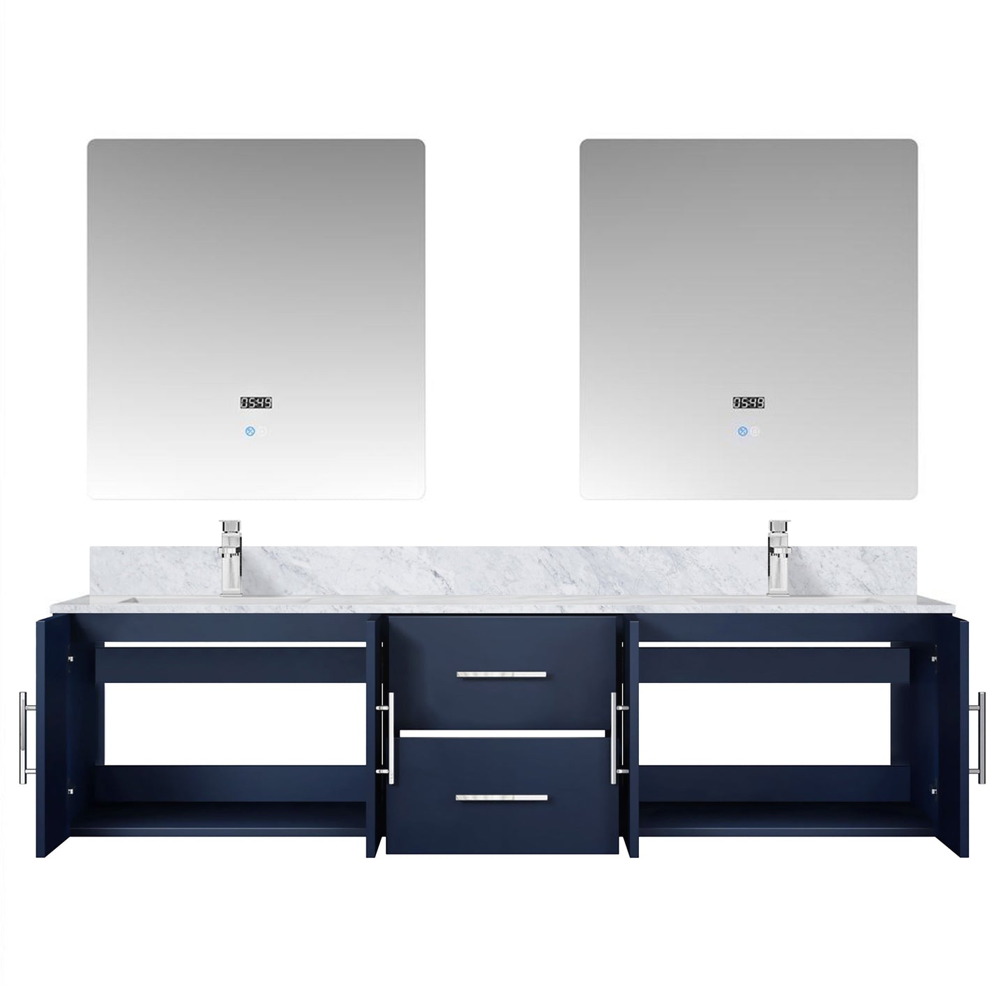 Geneva 72 in. W x 22 in. D Navy Blue Double Bath Vanity