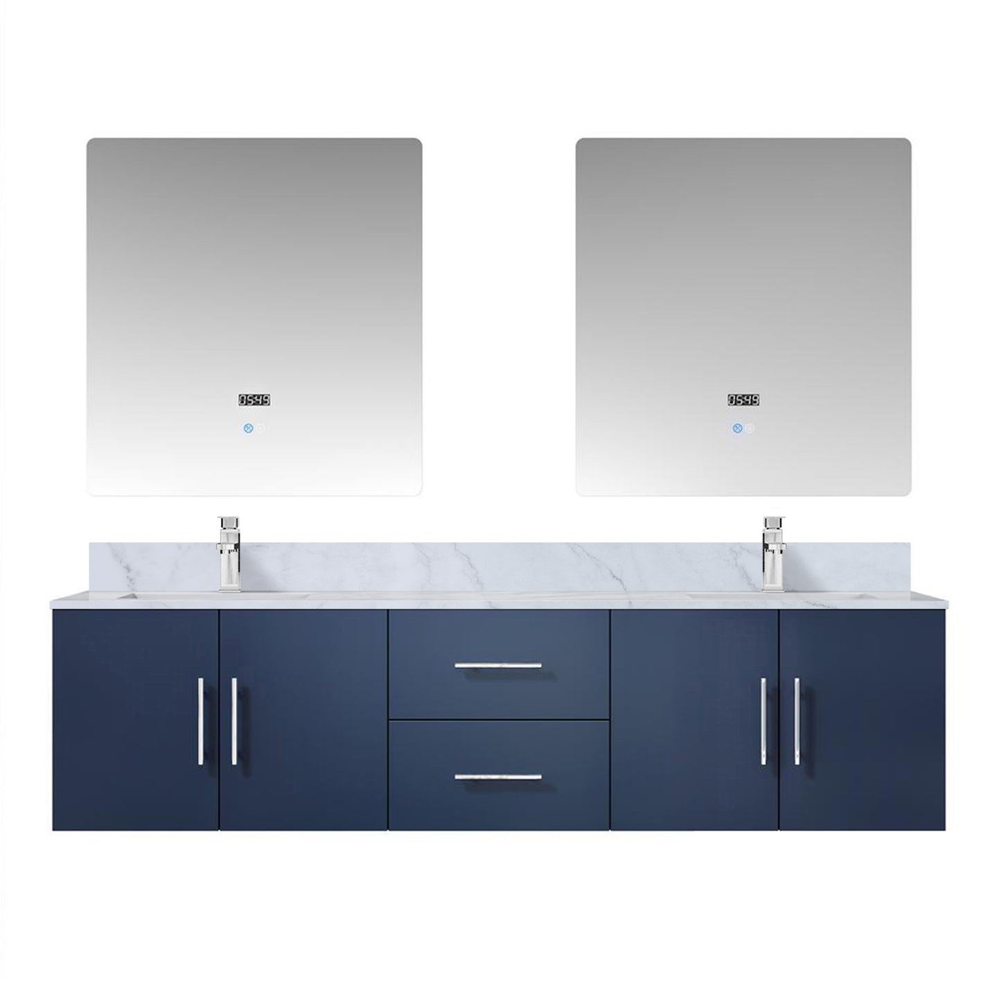 Geneva 72 in. W x 22 in. D Navy Blue Double Bath Vanity