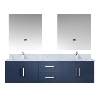 Geneva 72 in. W x 22 in. D Navy Blue Double Bath Vanity