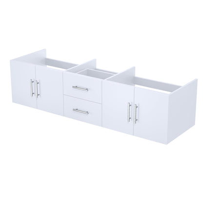 Geneva 72 in. W x 22 in. D Glossy White Double Bath Vanity