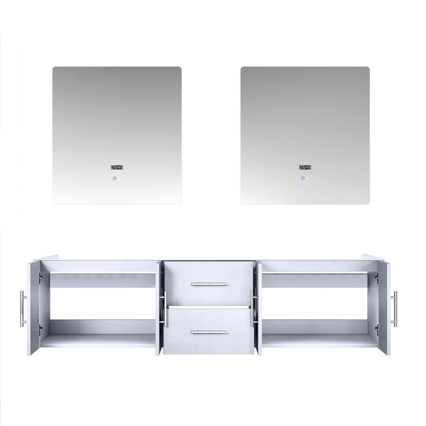 Geneva 72 in. W x 22 in. D Glossy White Double Bath Vanity
