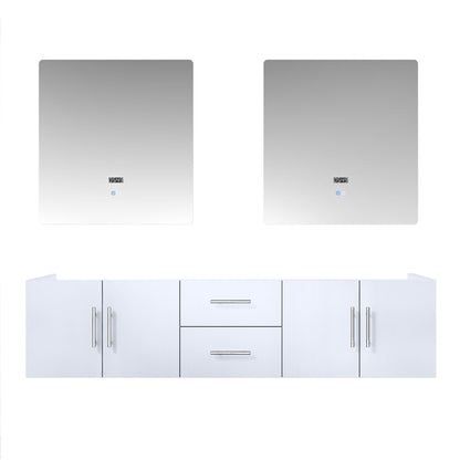 Geneva 72 in. W x 22 in. D Glossy White Double Bath Vanity