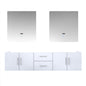Geneva 72 in. W x 22 in. D Glossy White Double Bath Vanity