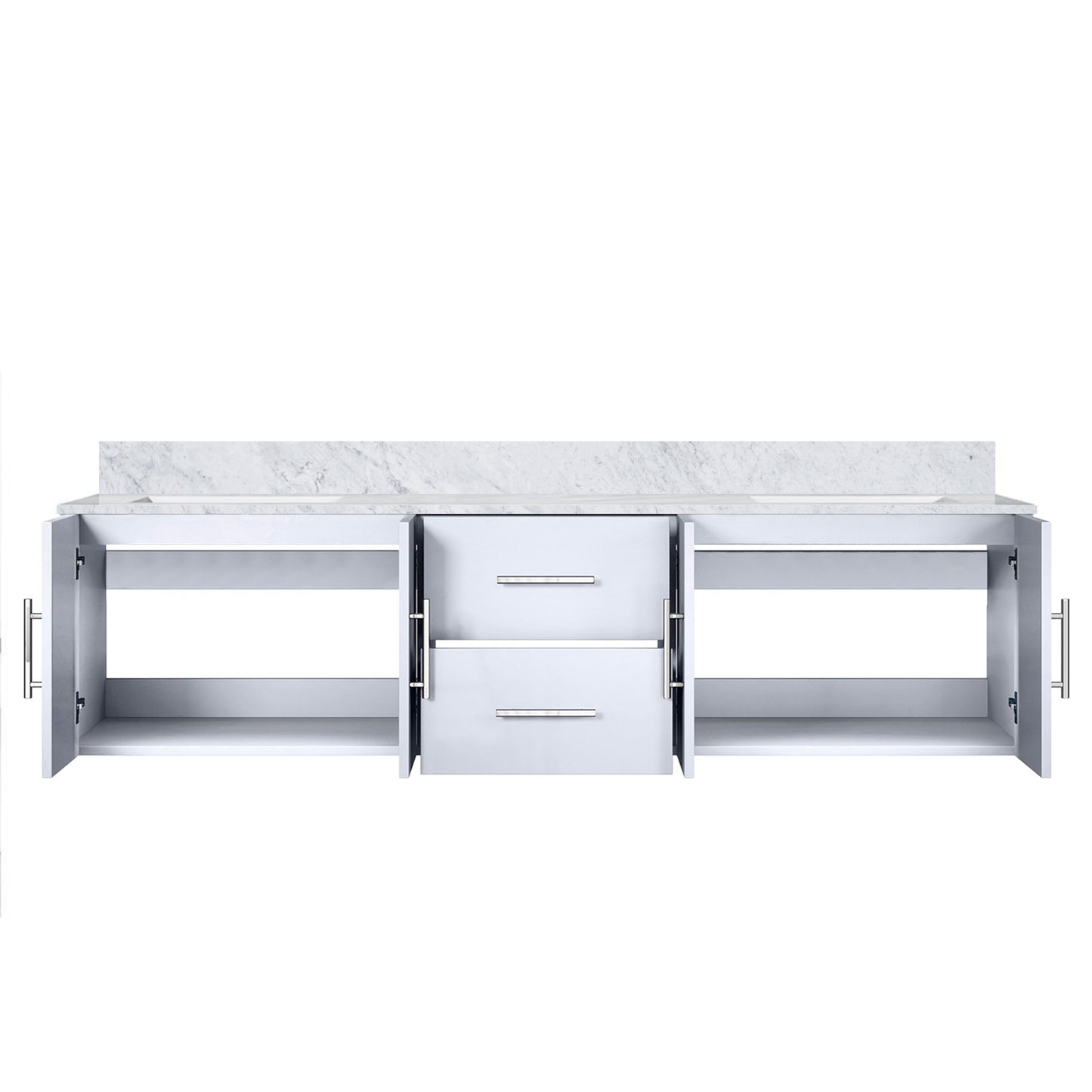Geneva 72 in. W x 22 in. D Glossy White Double Bath Vanity