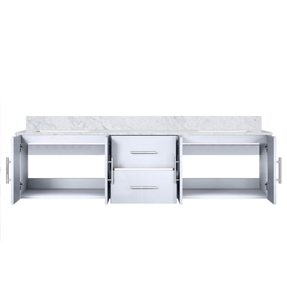Geneva 72 in. W x 22 in. D Glossy White Double Bath Vanity