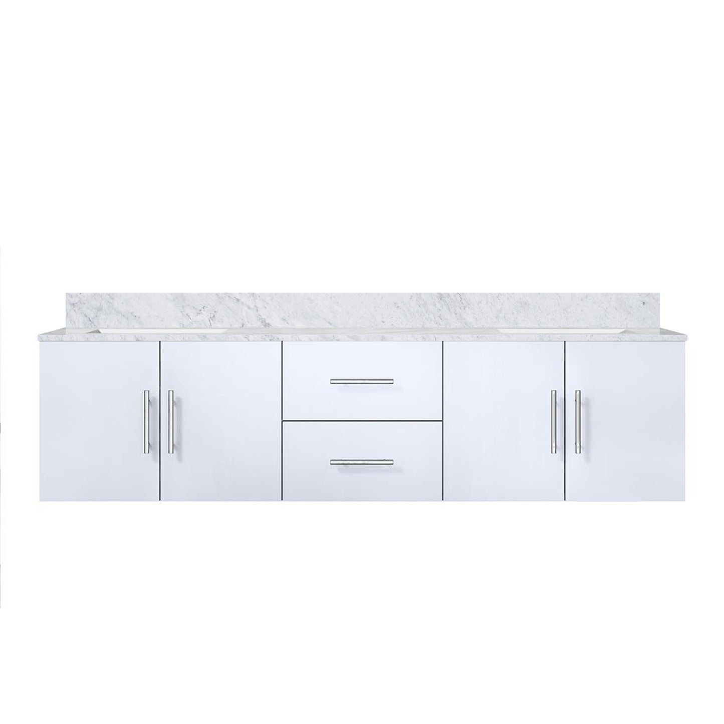 Geneva 72 in. W x 22 in. D Glossy White Double Bath Vanity