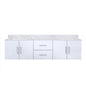 Geneva 72 in. W x 22 in. D Glossy White Double Bath Vanity