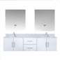 Geneva 72 in. W x 22 in. D Glossy White Double Bath Vanity