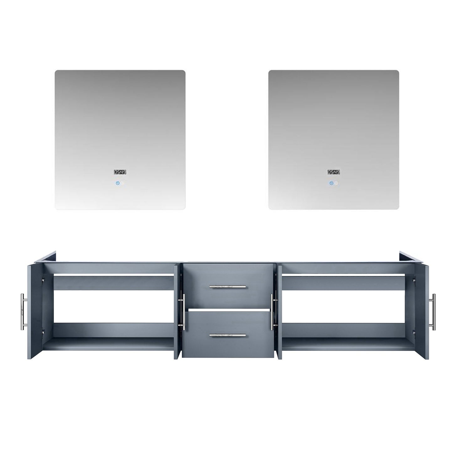 Geneva 80 in. W x 22 in. D Dark Grey Double Bath Vanity