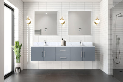 Geneva 80 in. W x 22 in. D Dark Grey Double Bath Vanity