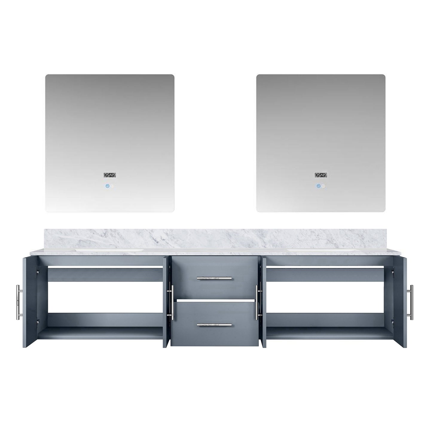 Geneva 80 in. W x 22 in. D Dark Grey Double Bath Vanity