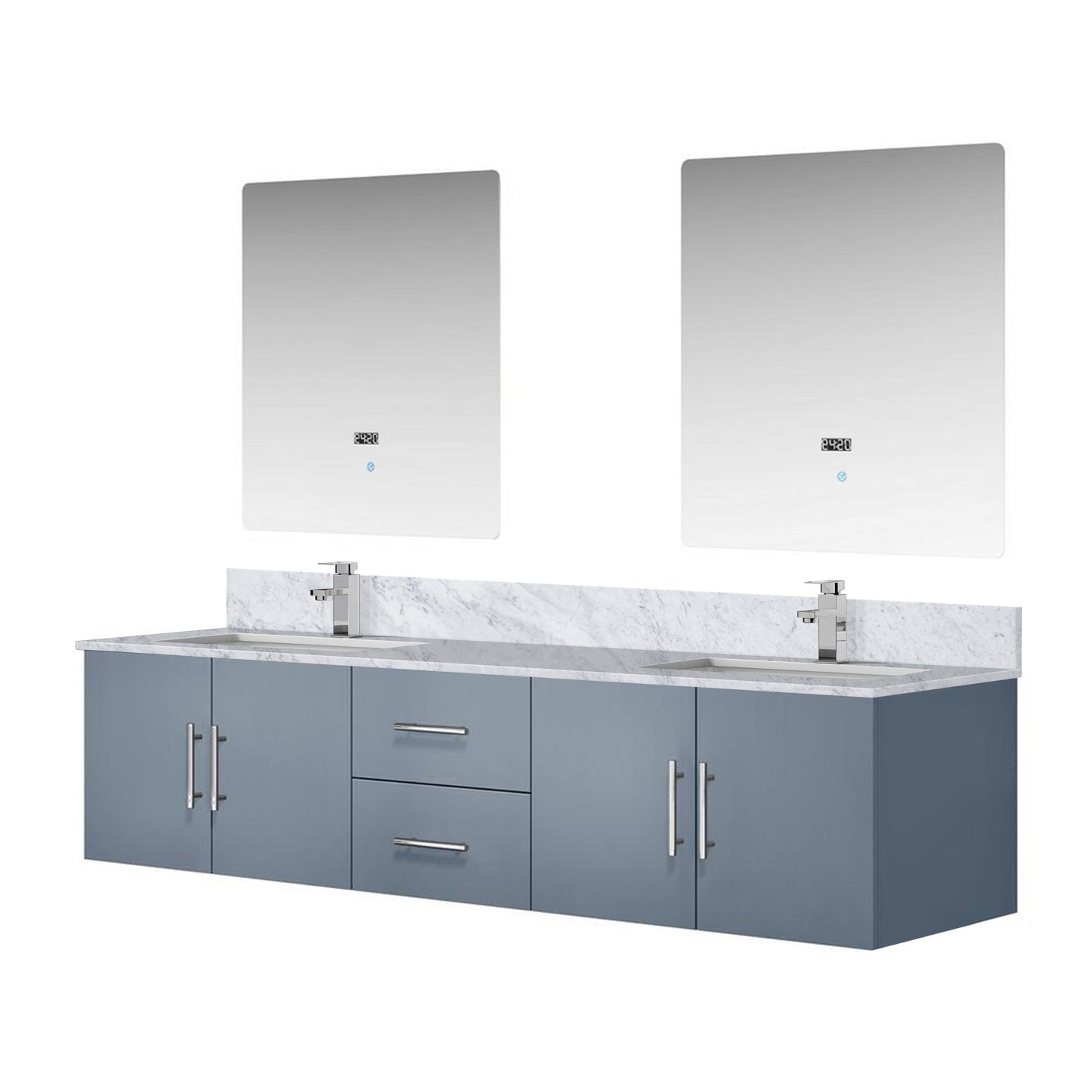 Geneva 80 in. W x 22 in. D Dark Grey Double Bath Vanity