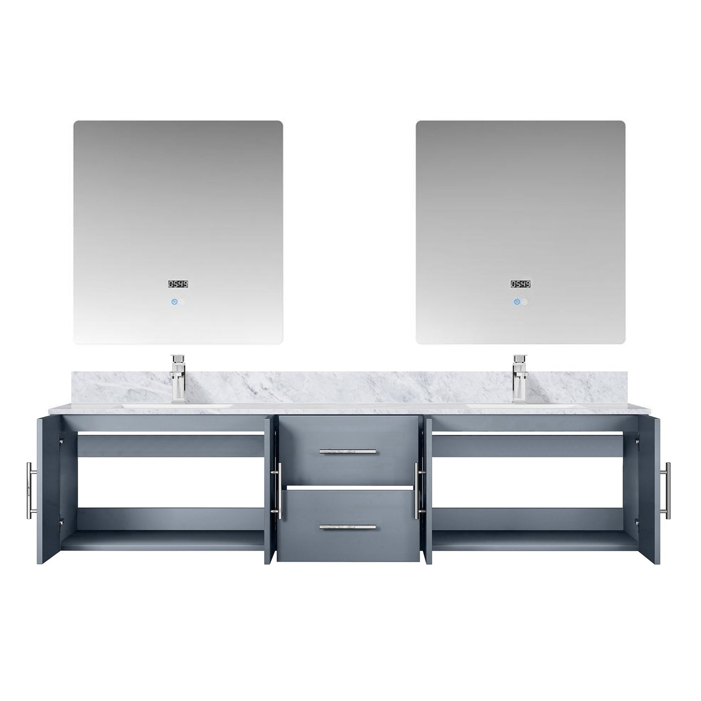 Geneva 80 in. W x 22 in. D Dark Grey Double Bath Vanity