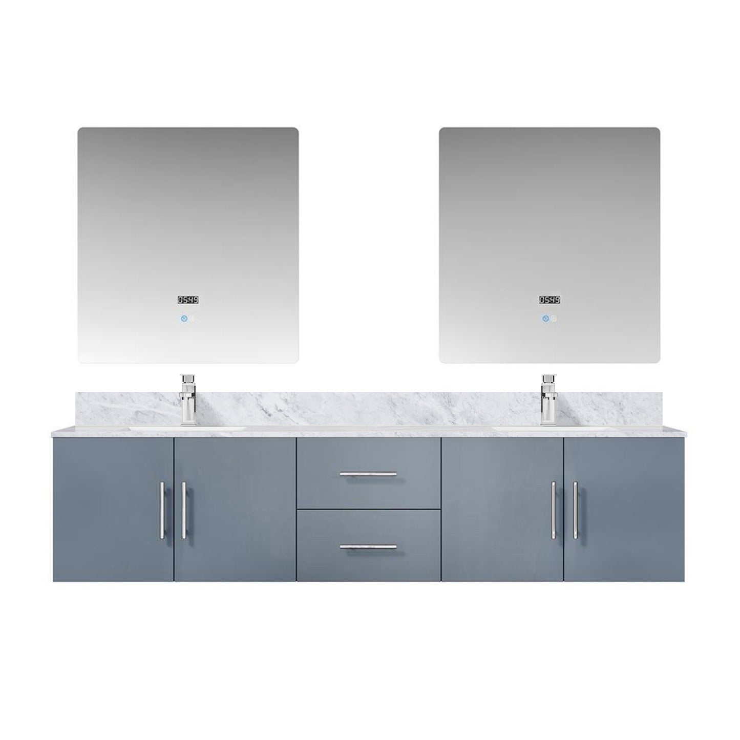 Geneva 80 in. W x 22 in. D Dark Grey Double Bath Vanity