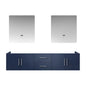 Geneva 80 in. W x 22 in. D Navy Blue Double Bath Vanity