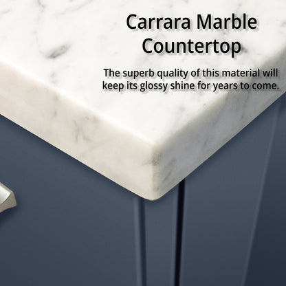 Geneva 80 in. W x 22 in. D Navy Blue Double Bath Vanity