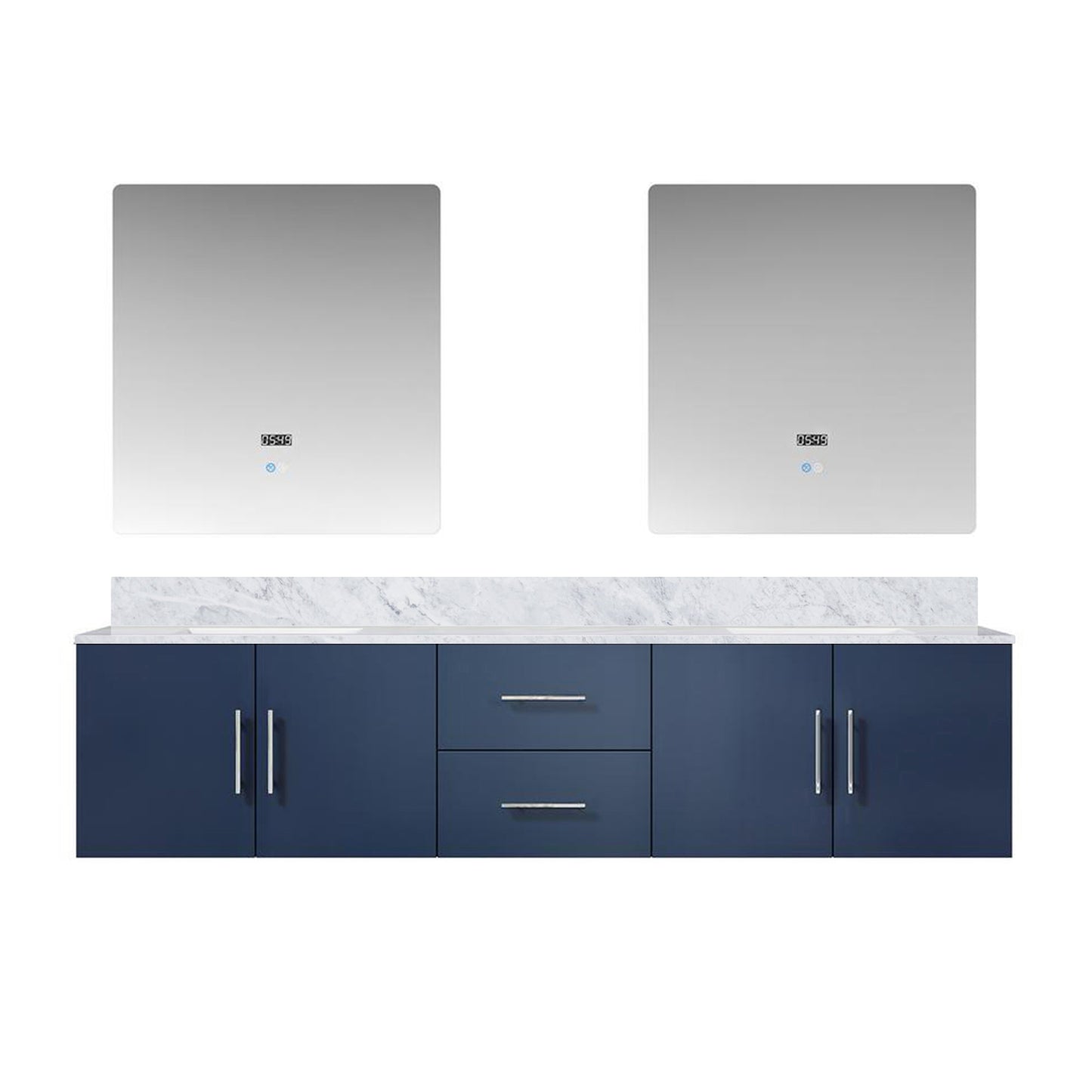 Geneva 80 in. W x 22 in. D Navy Blue Double Bath Vanity
