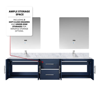 Geneva 80 in. W x 22 in. D Navy Blue Double Bath Vanity