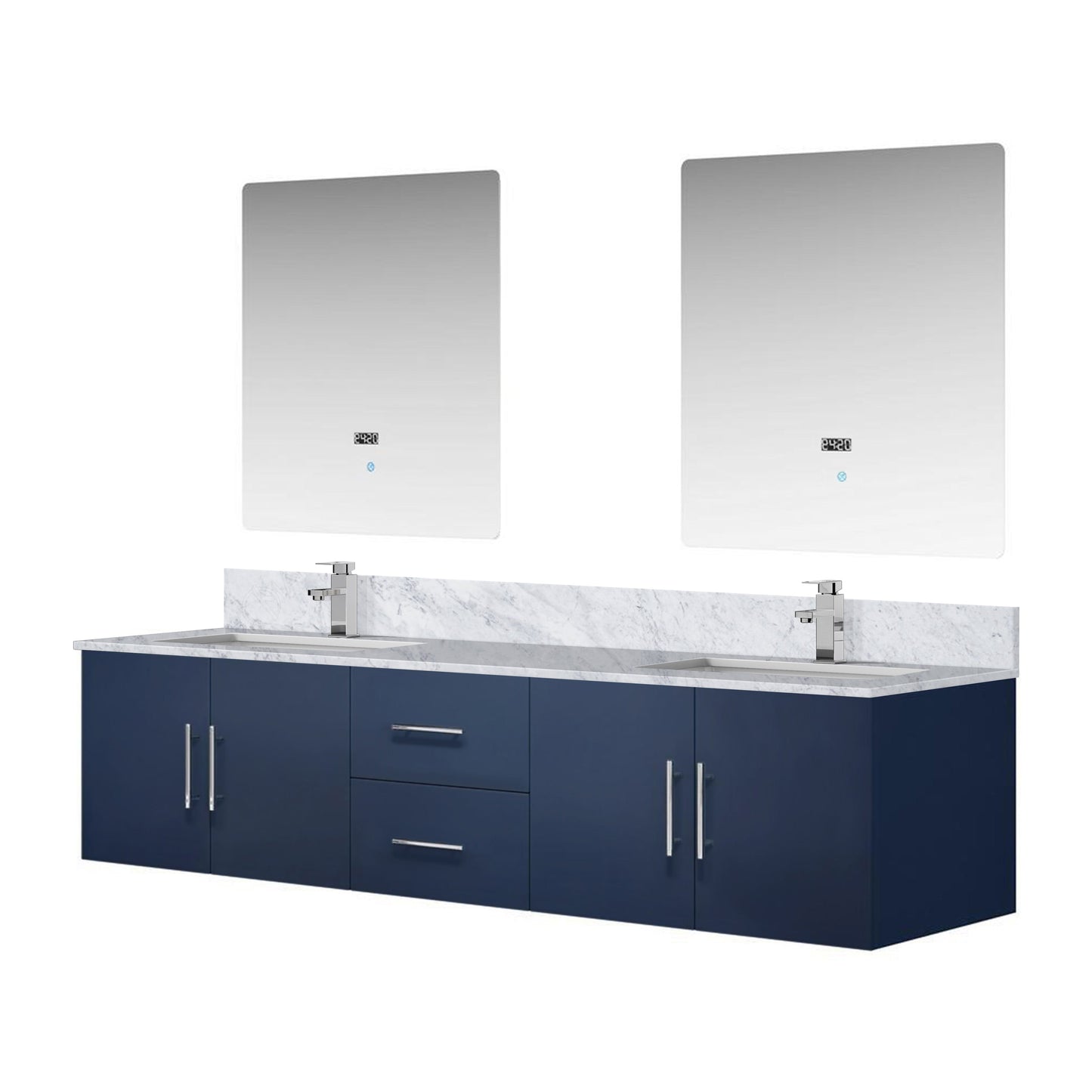 Geneva 80 in. W x 22 in. D Navy Blue Double Bath Vanity