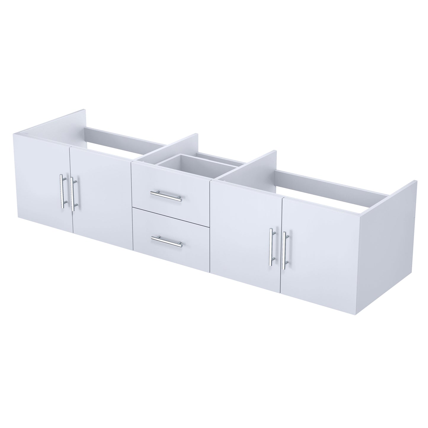Geneva 80 in. W x 22 in. D Glossy White Double Bath Vanity