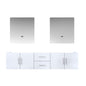 Geneva 80 in. W x 22 in. D Glossy White Double Bath Vanity