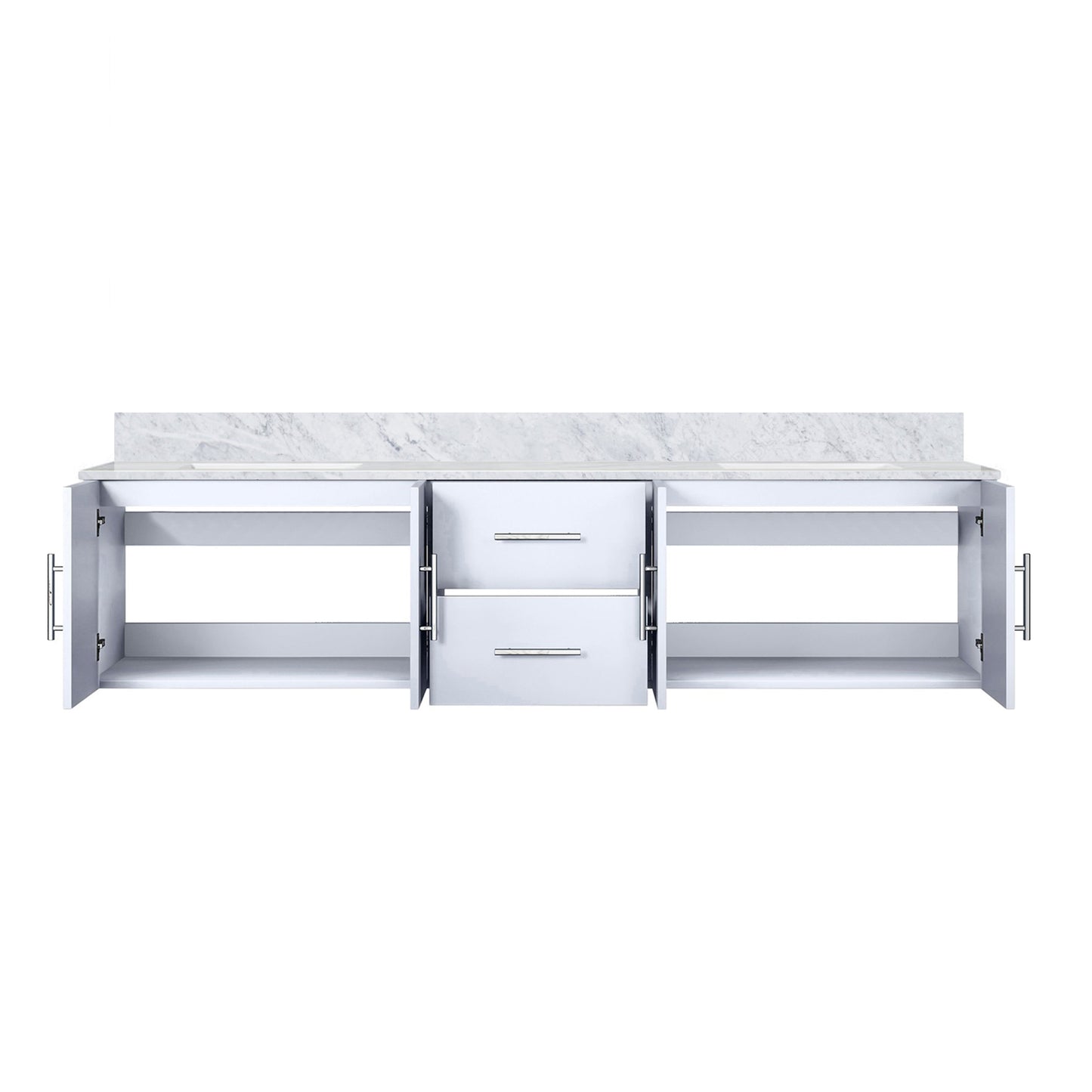 Geneva 80 in. W x 22 in. D Glossy White Double Bath Vanity