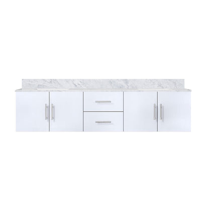 Geneva 80 in. W x 22 in. D Glossy White Double Bath Vanity