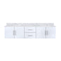 Geneva 80 in. W x 22 in. D Glossy White Double Bath Vanity