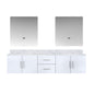 Geneva 80 in. W x 22 in. D Glossy White Double Bath Vanity
