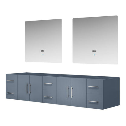 Geneva 84 in. W x 22 in. D Dark Grey Double Bath Vanity
