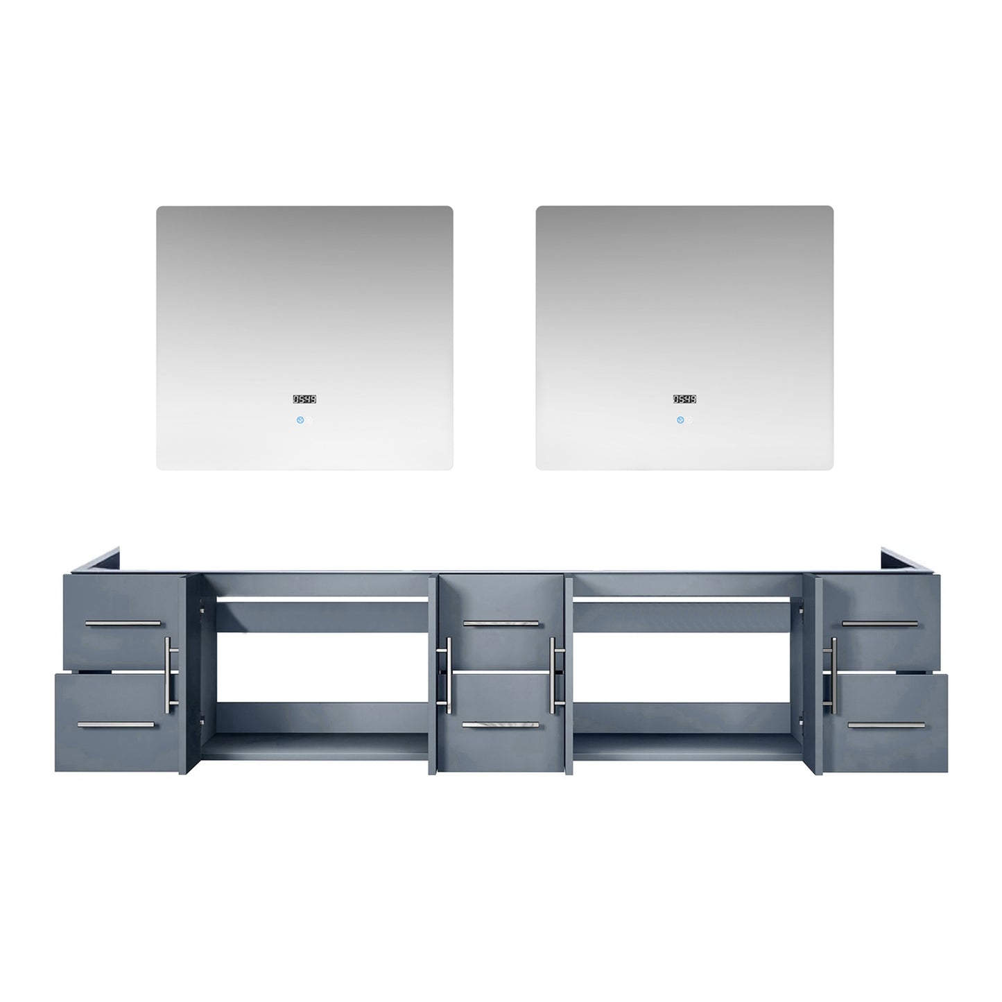 Geneva 84 in. W x 22 in. D Dark Grey Double Bath Vanity