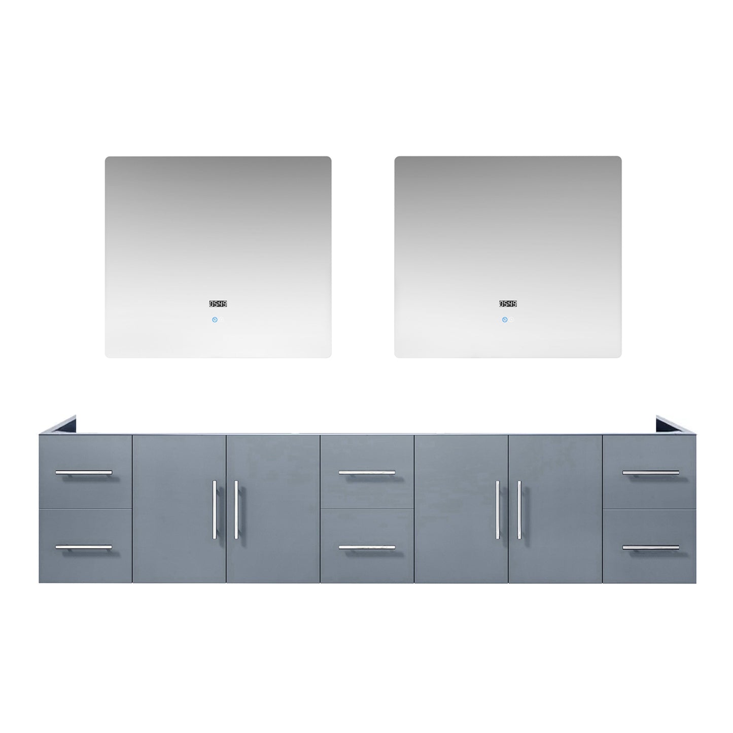 Geneva 84 in. W x 22 in. D Dark Grey Double Bath Vanity
